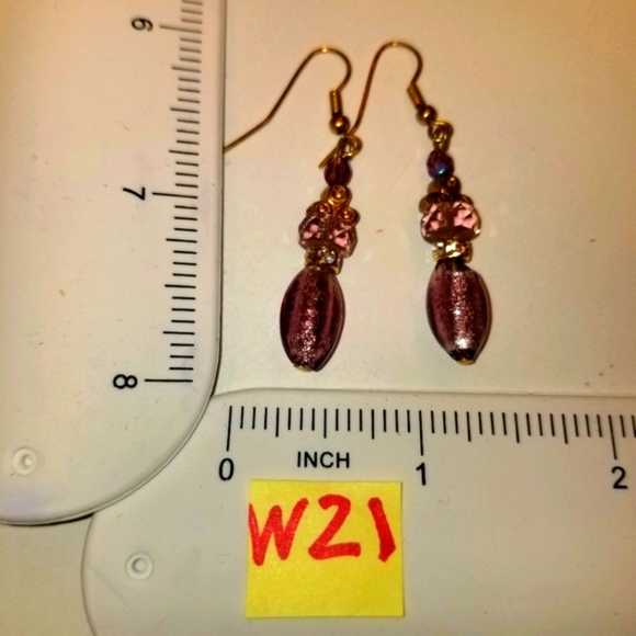 🔻REDUCED Vecchia Murano Italian Handblown purple glass beads Y necklace earring - Picture 5 of 15